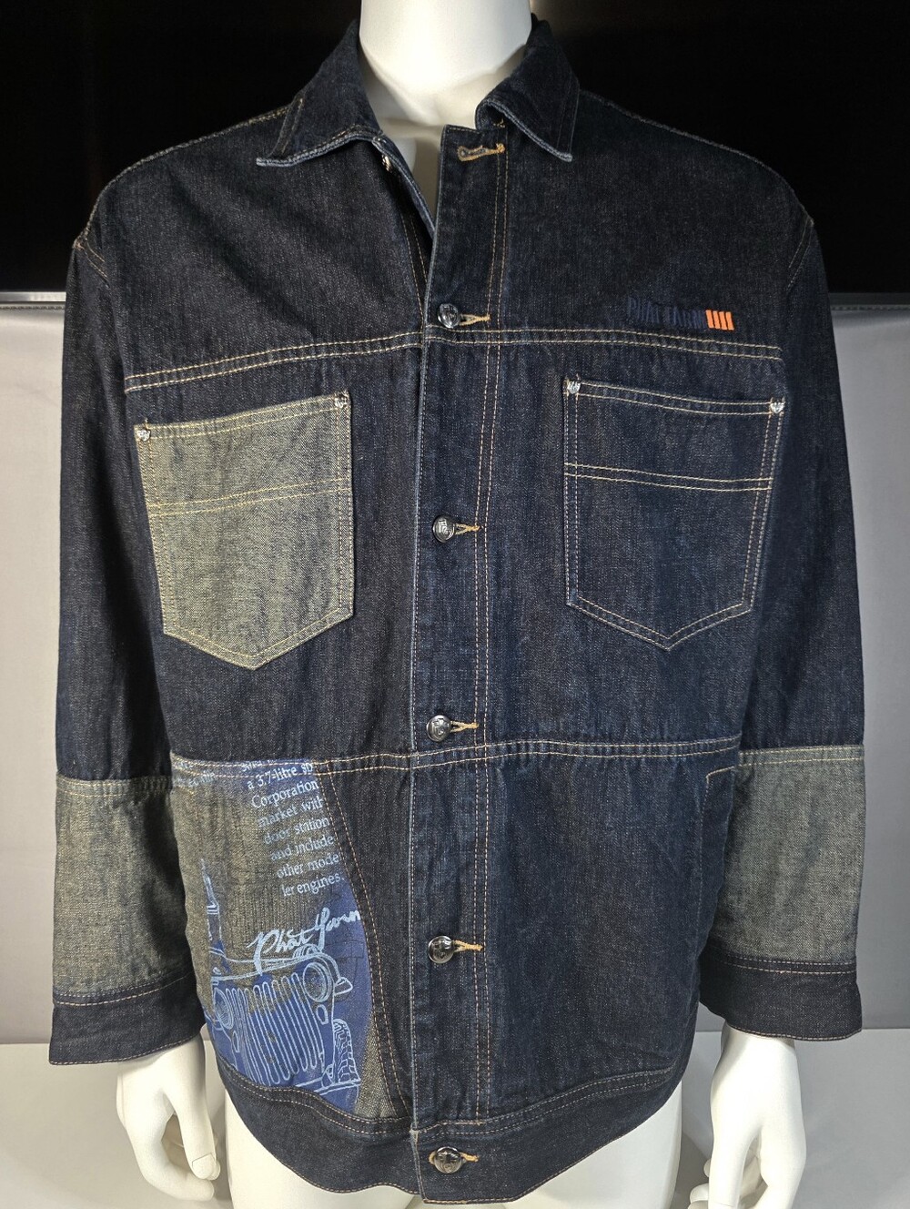 Vintage Phat Farm "Sport Utility Garment" (S.U.G.) denim workwear jacket Size XL